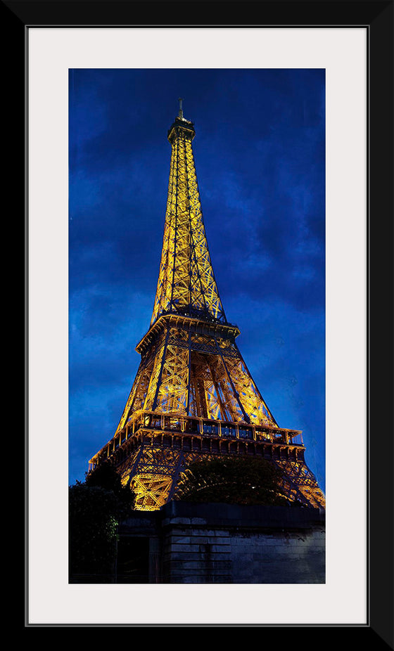 "Eiffel Tower Lit Up at Night"