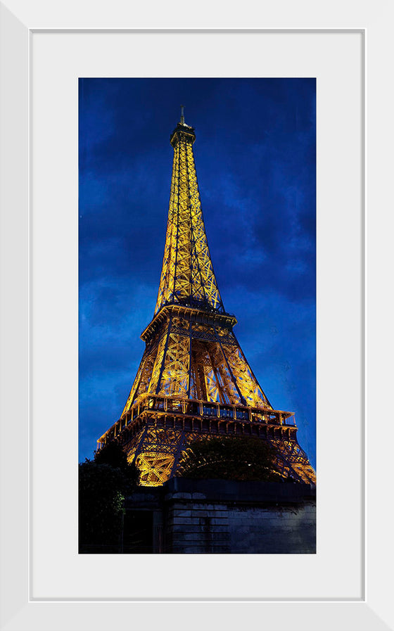 "Eiffel Tower Lit Up at Night"