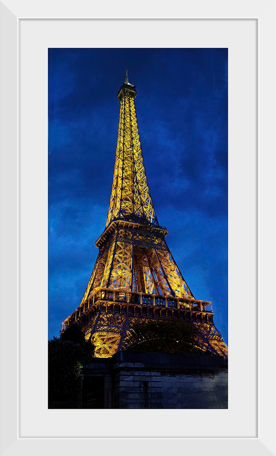 "Eiffel Tower Lit Up at Night"