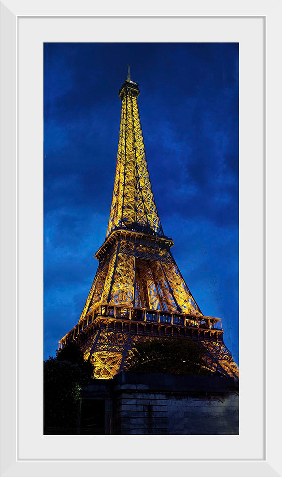 "Eiffel Tower Lit Up at Night"