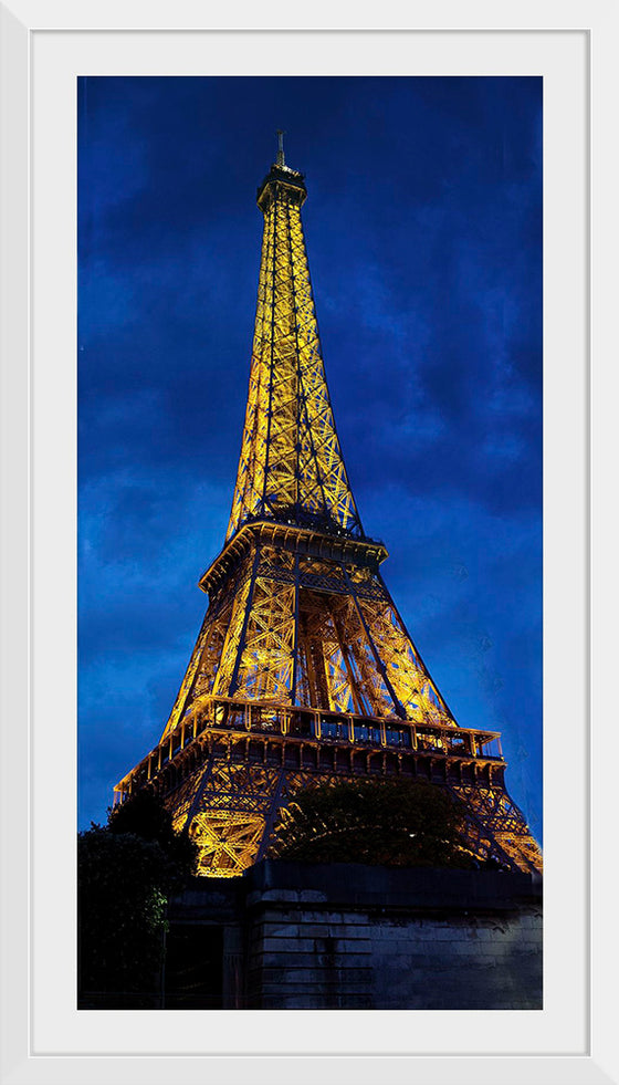 "Eiffel Tower Lit Up at Night"