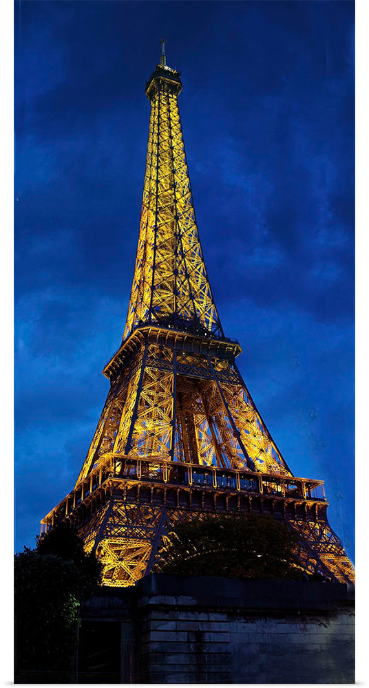 "Eiffel Tower Lit Up at Night"