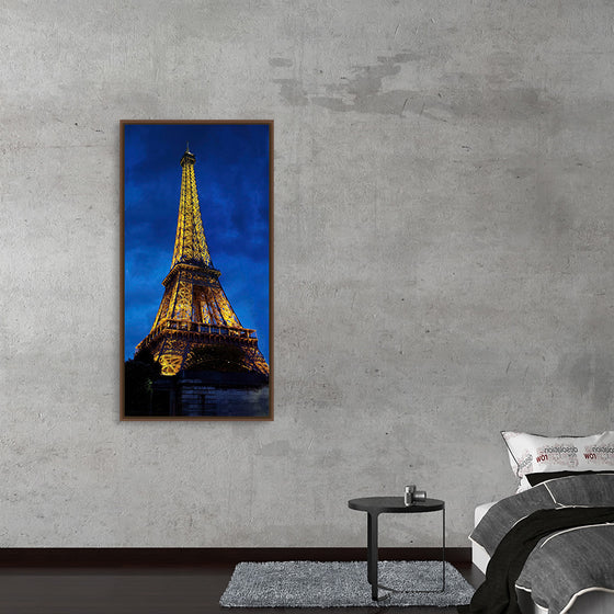 "Eiffel Tower Lit Up at Night"