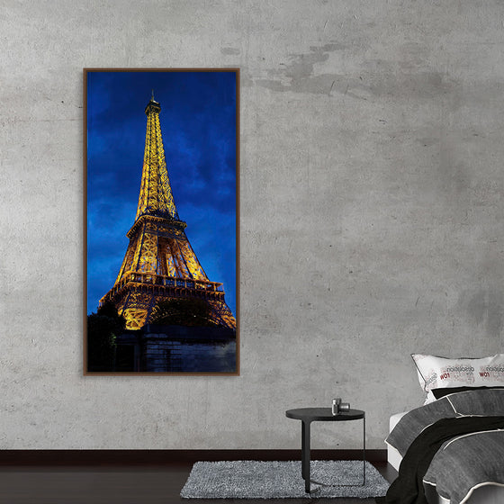 "Eiffel Tower Lit Up at Night"