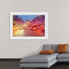 "Night view of Arc de Triomphe with vehicle light trails effect"