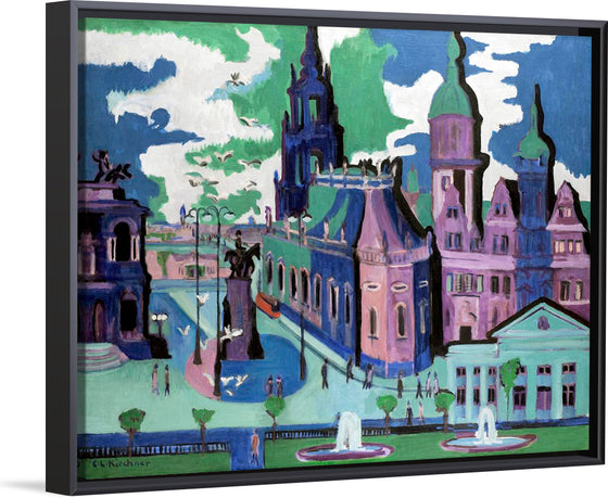 "View of Dresden: Schlossplatz (1926", Ernst Ludwig Kirchner