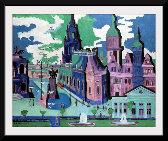 "View of Dresden: Schlossplatz (1926", Ernst Ludwig Kirchner