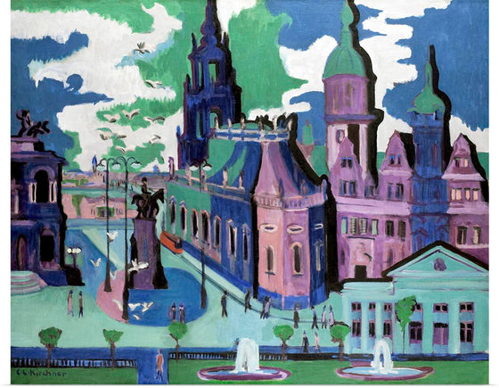 "View of Dresden: Schlossplatz (1926", Ernst Ludwig Kirchner