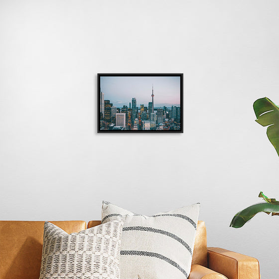 "Toronto Cityscape in Twilight with CN Tower"