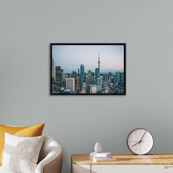 "Toronto Cityscape in Twilight with CN Tower"