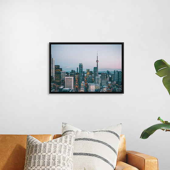 "Toronto Cityscape in Twilight with CN Tower"