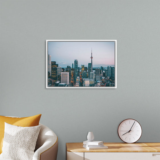 "Toronto Cityscape in Twilight with CN Tower"