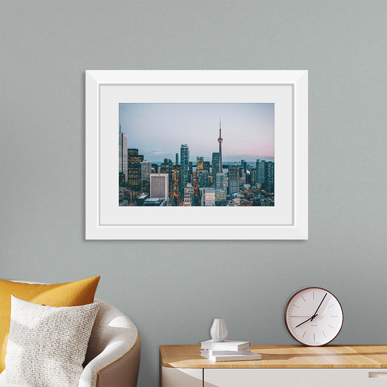 "Toronto Cityscape in Twilight with CN Tower"