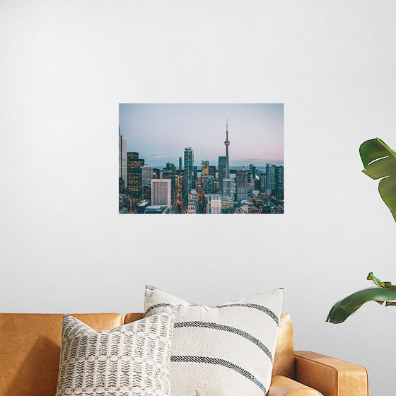 "Toronto Cityscape in Twilight with CN Tower"