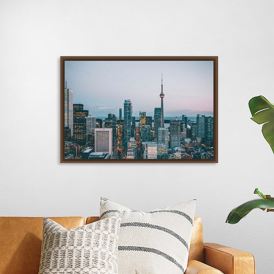 "Toronto Cityscape in Twilight with CN Tower"