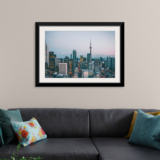 "Toronto Cityscape in Twilight with CN Tower"