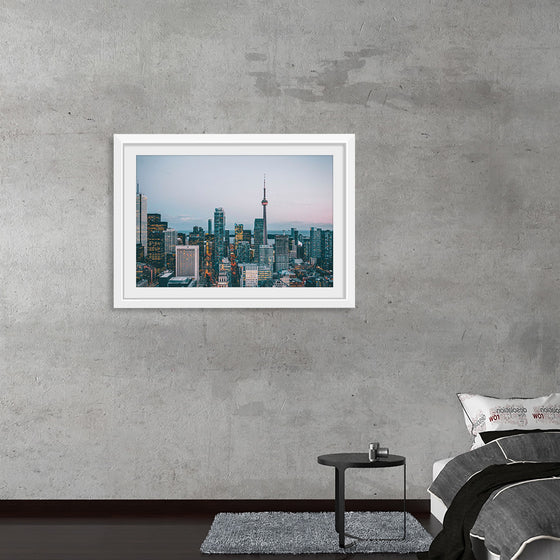 "Toronto Cityscape in Twilight with CN Tower"