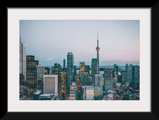 "Toronto Cityscape in Twilight with CN Tower"