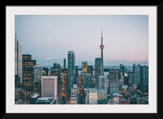 "Toronto Cityscape in Twilight with CN Tower"