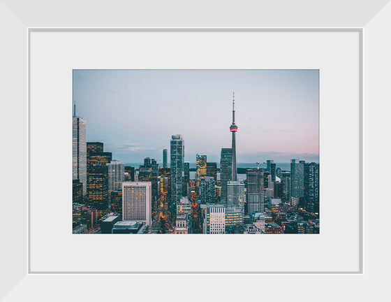 "Toronto Cityscape in Twilight with CN Tower"