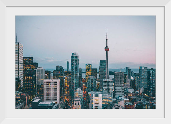 "Toronto Cityscape in Twilight with CN Tower"