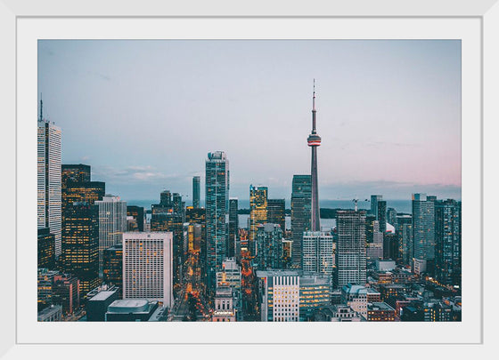 "Toronto Cityscape in Twilight with CN Tower"