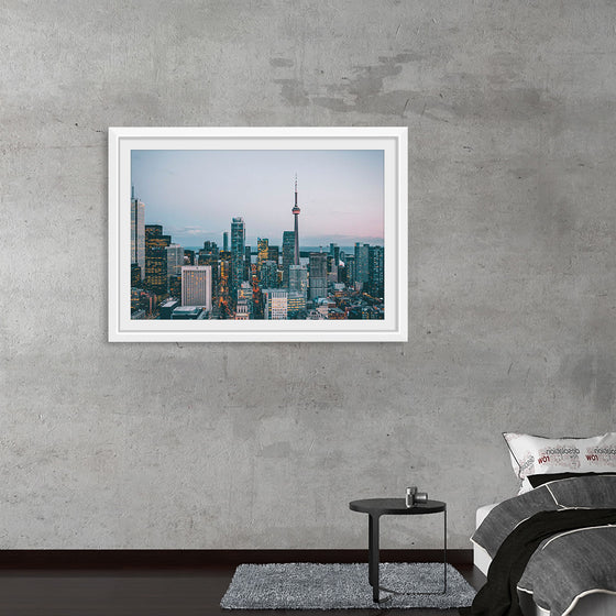 "Toronto Cityscape in Twilight with CN Tower"