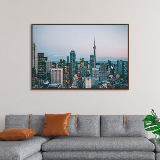 "Toronto Cityscape in Twilight with CN Tower"