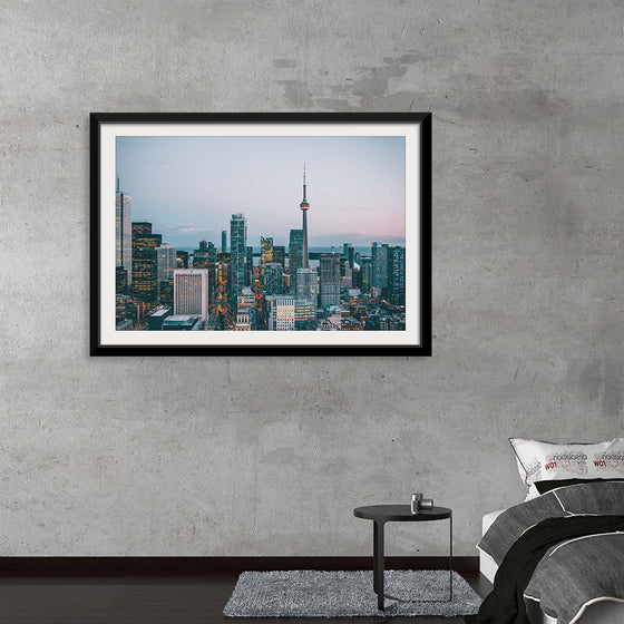 "Toronto Cityscape in Twilight with CN Tower"