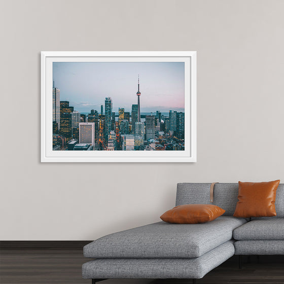 "Toronto Cityscape in Twilight with CN Tower"