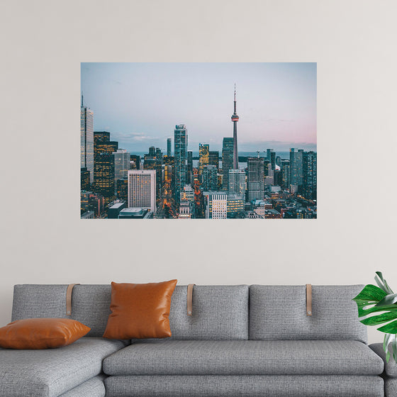 "Toronto Cityscape in Twilight with CN Tower"