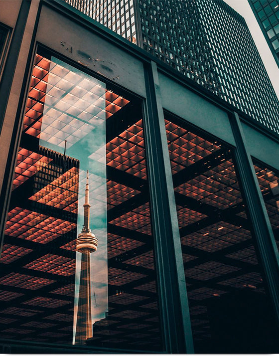 "The CN Tower in Toronto Reflected in the Window of a Nearby Building", Yeshi Kangrang