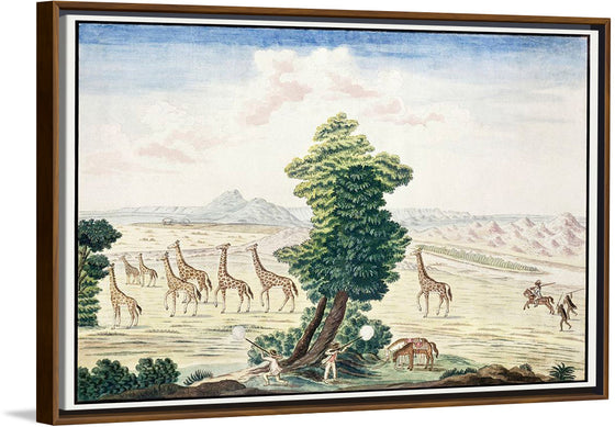 "Giraffe-Hunt Near the Orange River in the Vicinity of the Augrabies Falls on the Orange River (1778–1779)", Robert Jacob Gordon