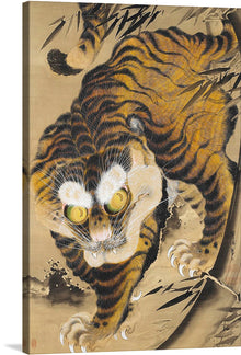  “Tiger Emerging from Bamboo (18th century)” by Katayama Yōkoku is a captivating masterpiece that transports viewers into the heart of nature. The artist’s meticulous brushwork brings the tiger to life, capturing its raw power and grace. 