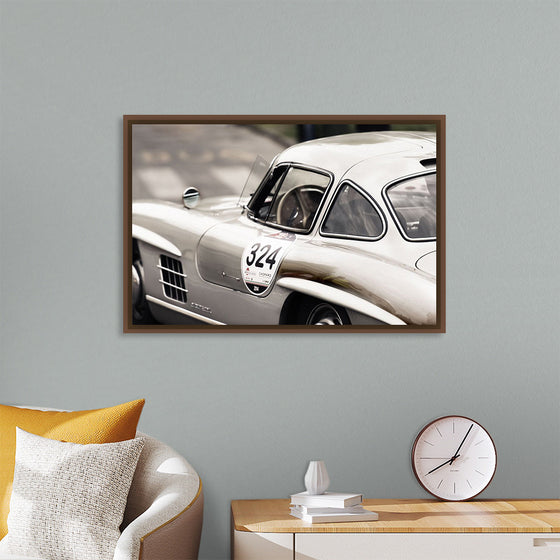 "Silver Vintage Racing Car"