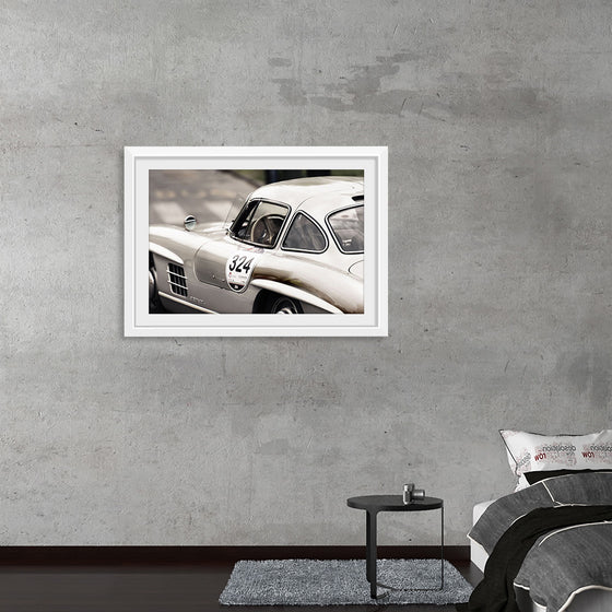 "Silver Vintage Racing Car"