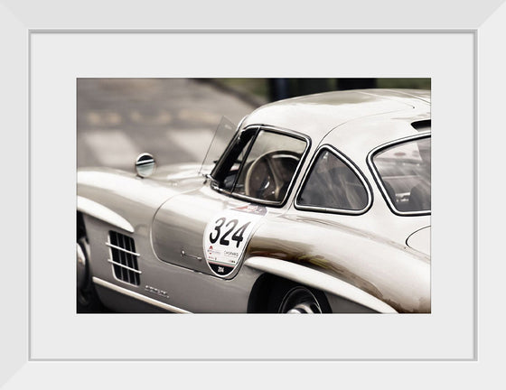 "Silver Vintage Racing Car"