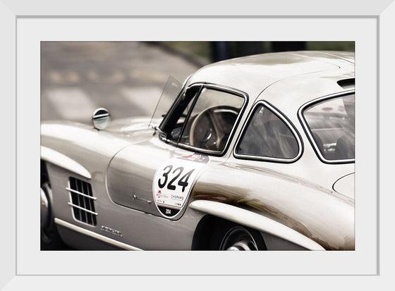 "Silver Vintage Racing Car"