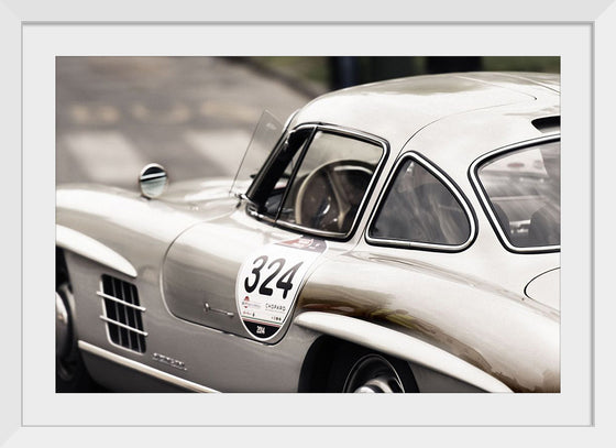 "Silver Vintage Racing Car"