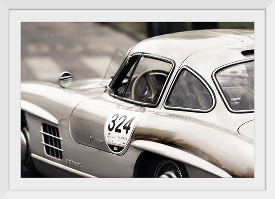 "Silver Vintage Racing Car"