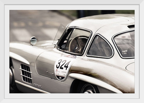 "Silver Vintage Racing Car"