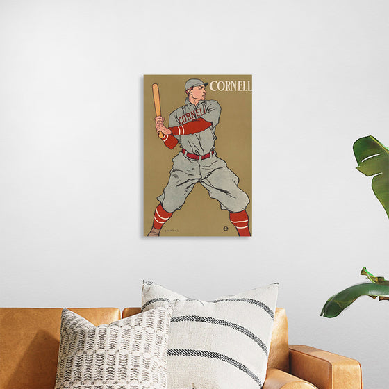 "Vintage Drawing of a Baseball Player Holding a Bat (1866-1925)", Edward Penfield