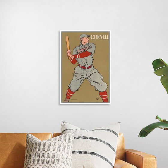 "Vintage Drawing of a Baseball Player Holding a Bat (1866-1925)", Edward Penfield