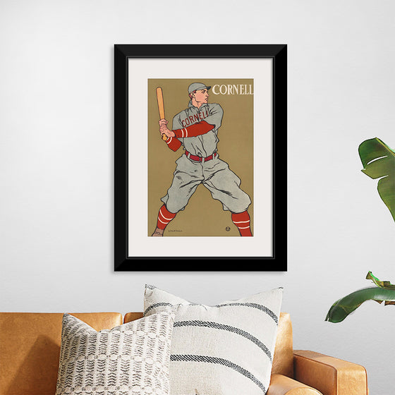 "Vintage Drawing of a Baseball Player Holding a Bat (1866-1925)", Edward Penfield