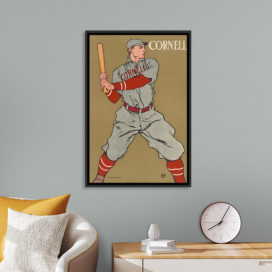 "Vintage Drawing of a Baseball Player Holding a Bat (1866-1925)", Edward Penfield