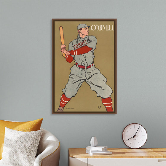 "Vintage Drawing of a Baseball Player Holding a Bat (1866-1925)", Edward Penfield