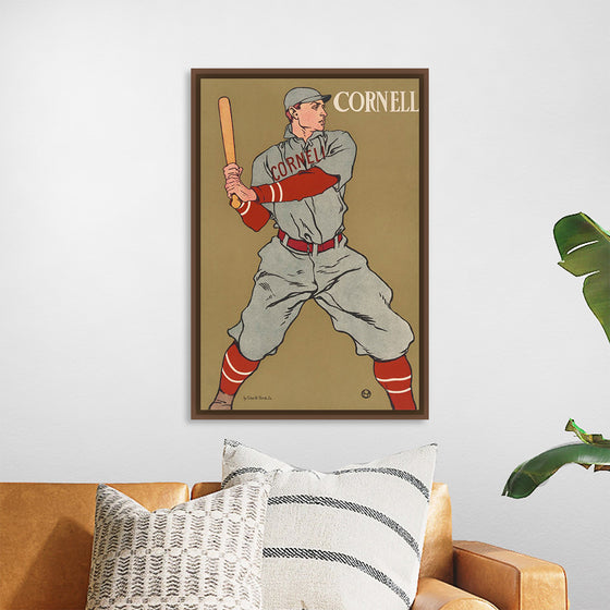 "Vintage Drawing of a Baseball Player Holding a Bat (1866-1925)", Edward Penfield