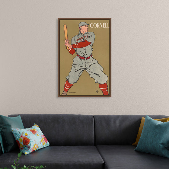 "Vintage Drawing of a Baseball Player Holding a Bat (1866-1925)", Edward Penfield