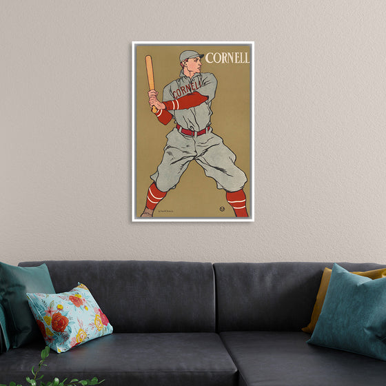 "Vintage Drawing of a Baseball Player Holding a Bat (1866-1925)", Edward Penfield