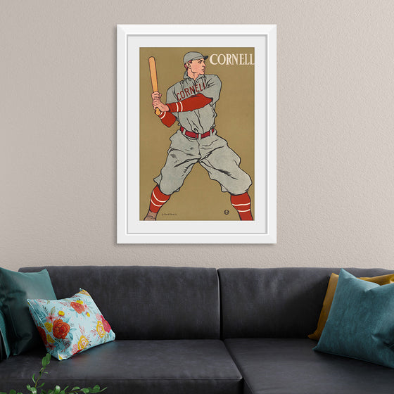 "Vintage Drawing of a Baseball Player Holding a Bat (1866-1925)", Edward Penfield